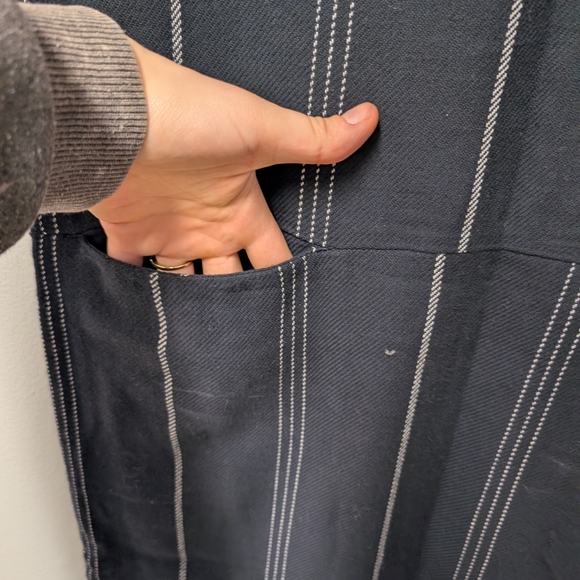 OAK + FORT Black Mini Dress Sheath Cotton Pockets Minimalist Small - Picture 4 of 6